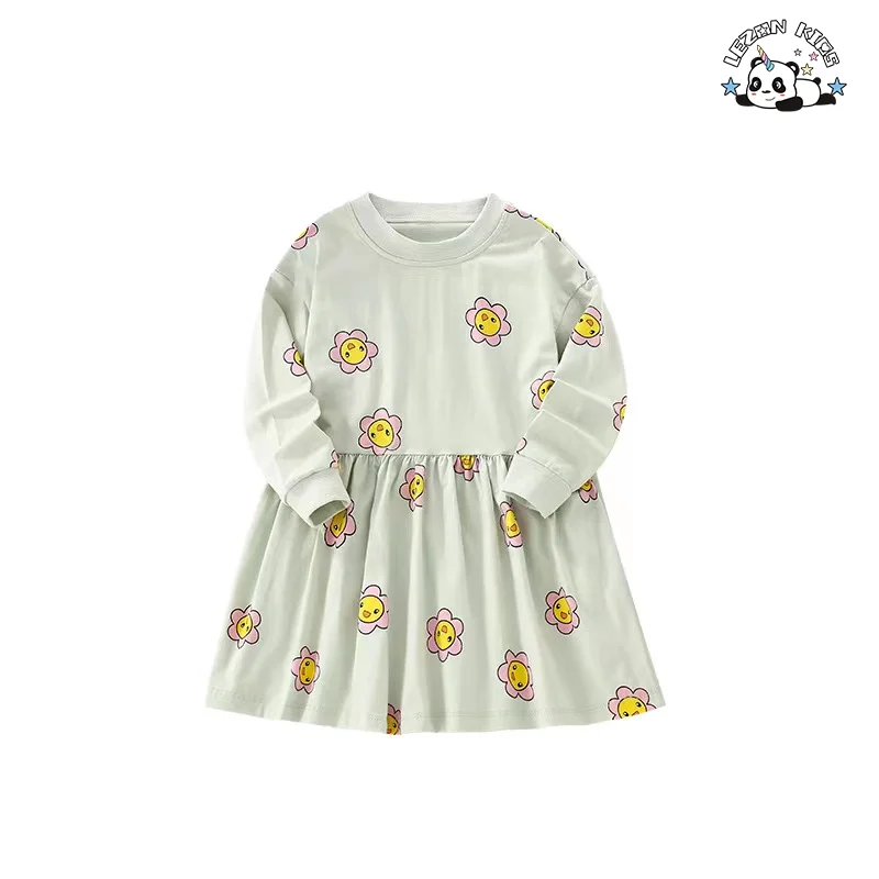 LEZONKIDS - Colors Sizes Customization Brief Cotton Flower Girls Cotton Dresses Kids Clothing